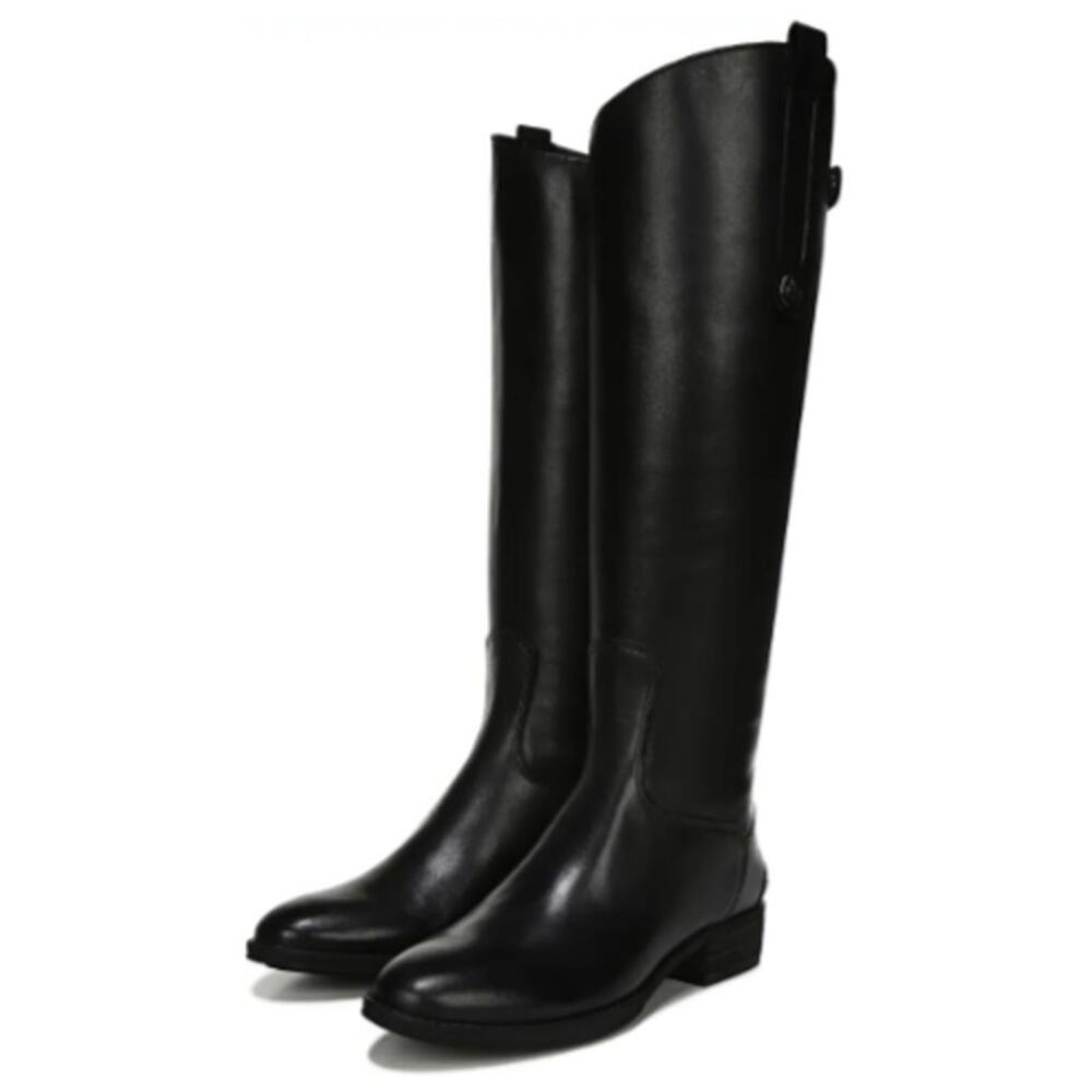 Sam Edelman Womens Penny Knee High Boots Size 8 M WIDE CALF Black Leather NWOB